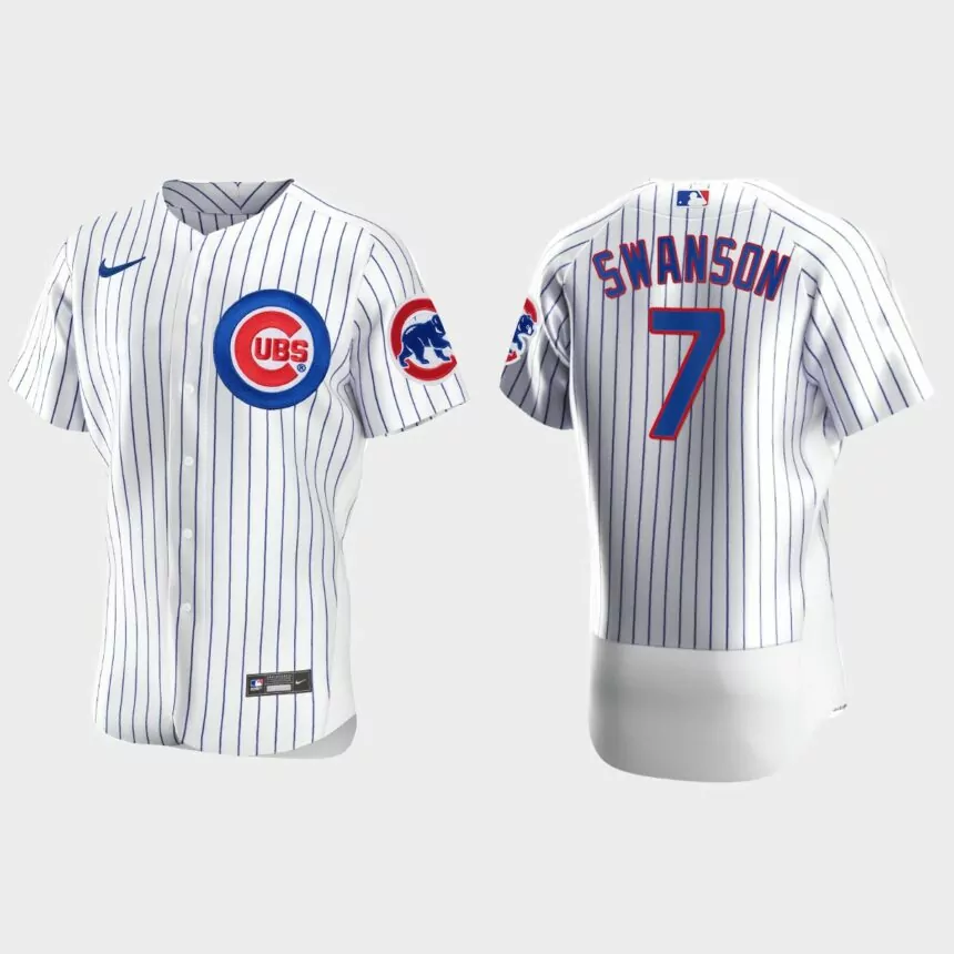 Dansby Swanson Chicago Cubs Authentic Home Jersey – White