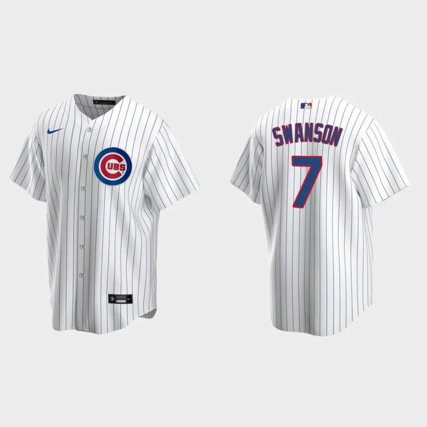 Dansby Swanson Chicago Cubs Replica Home Jersey – White