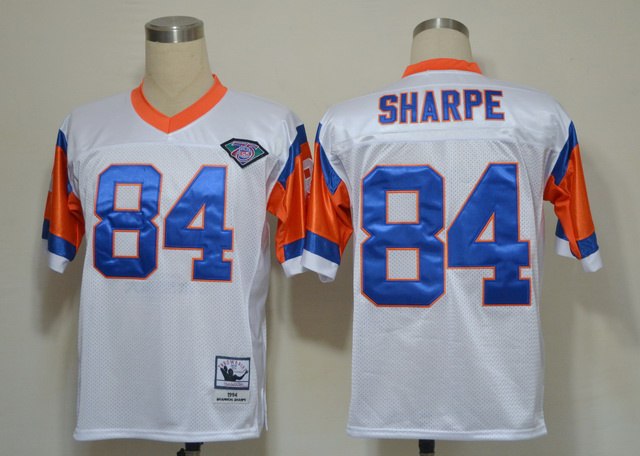 Danver Broncos 84 Sharpe Throwback White Jerseys