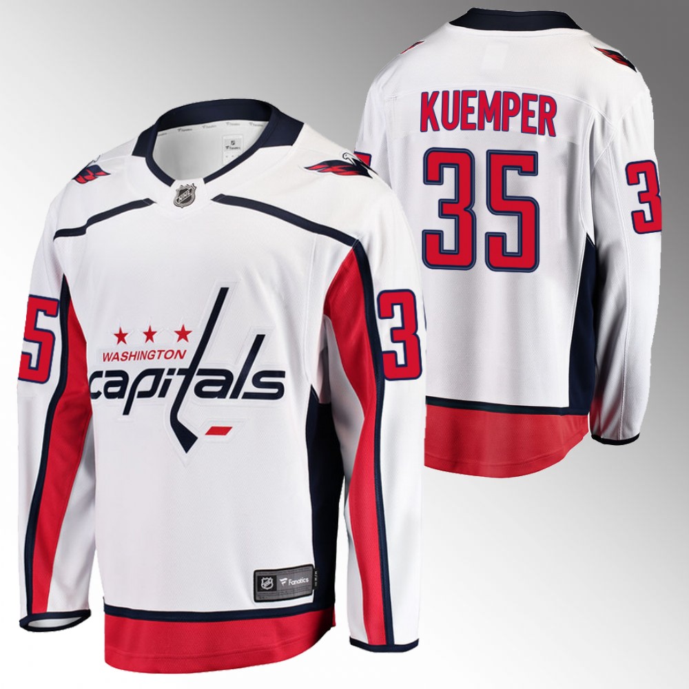 Darcy Kuemper Jersey Washington Capitals Away White 2022 Breakaway Player