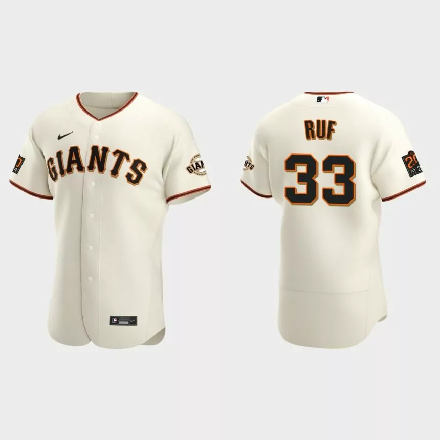 Darin Ruf #33 San Francisco Giants Authentic Home Jersey – Cream