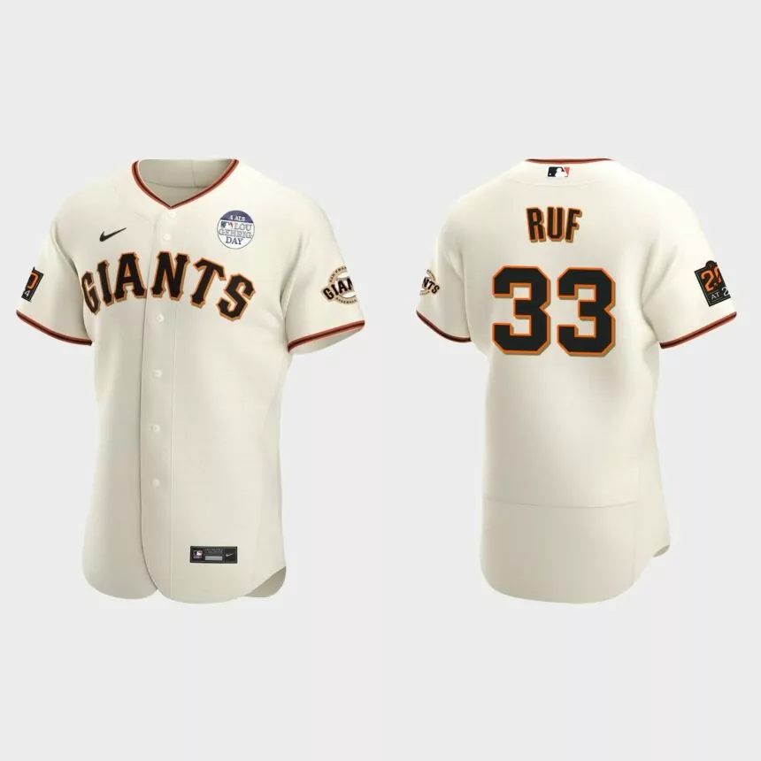 Darin Ruf San Francisco Giants 4 ALS Lou Gehrig Day Authentic Jersey – Cream