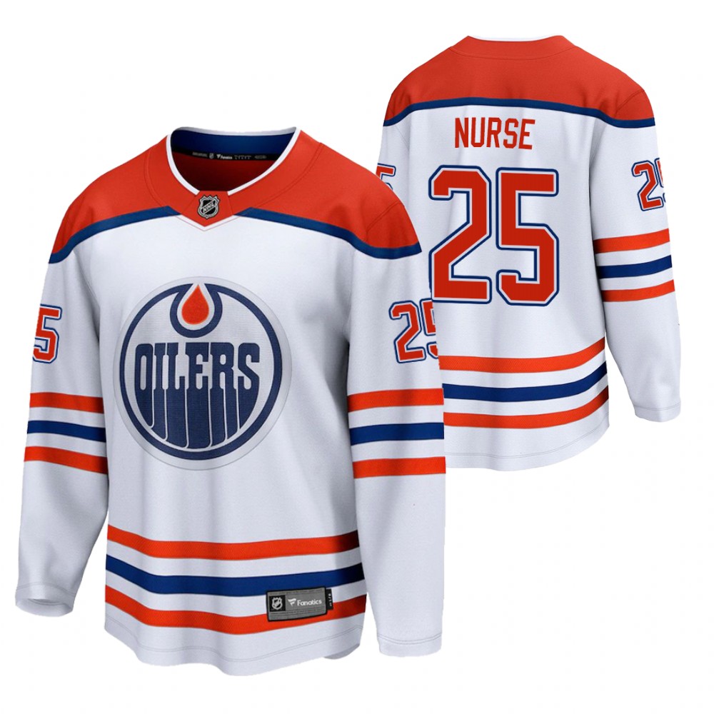 Darnell Nurse Oilers 2021 Reverse Retro White Jersey Special Edition