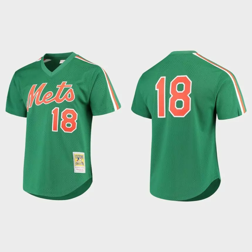 Darryl Strawberry New York Mets Cooperstown Collection Mesh Batting Practice Jersey – Green