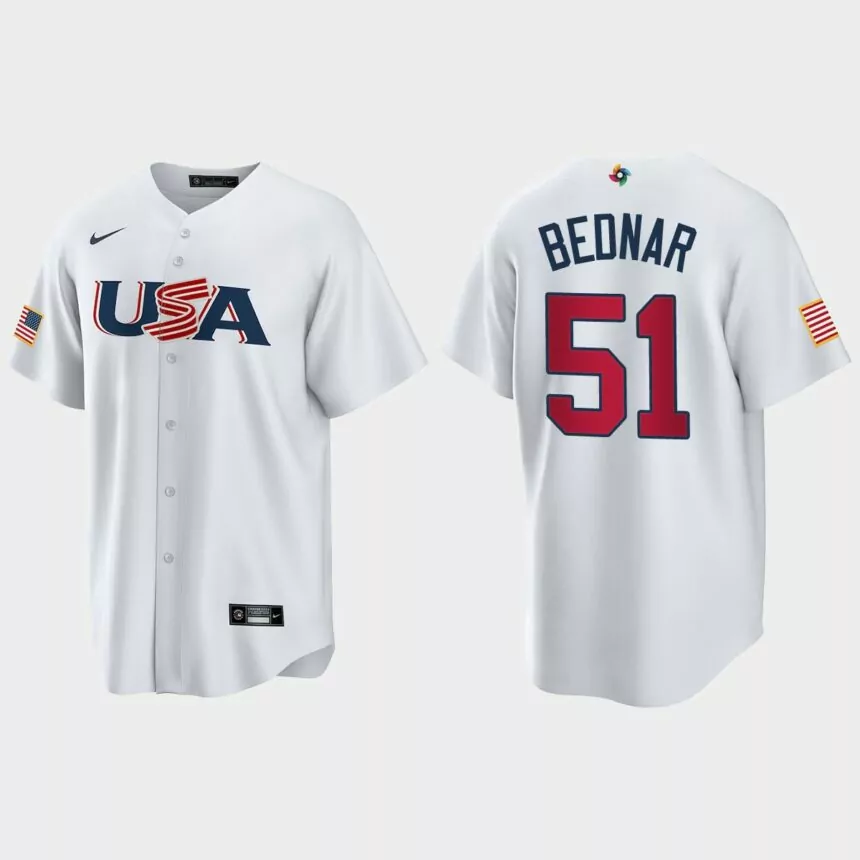 David Bednar Pittsburgh Pirates 2023 World Baseball Classic USA Replica Jersey – White