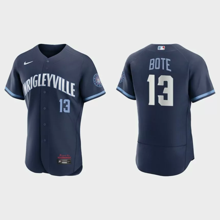 David Bote Chicago Cubs 2021 City Connect Authentic Jersey – Navy