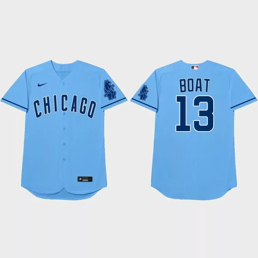 David Bote Nickname Cubs 2021 Players’ Weekend Boat Jersey – Blue
