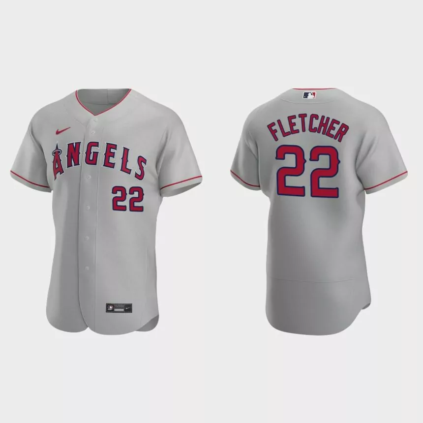David Fletcher #22 Los Angeles Angels Authentic Road Jersey – Gray