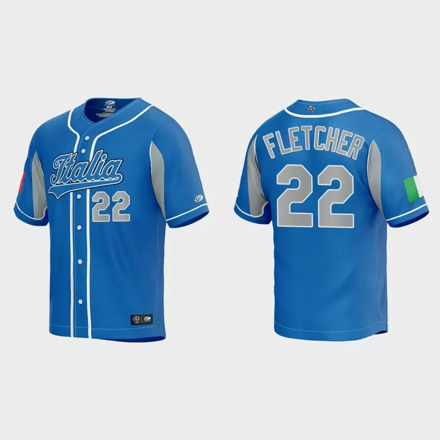 David Fletcher Italy Baseball 2023 World Baseball Classic Jersey – Royal