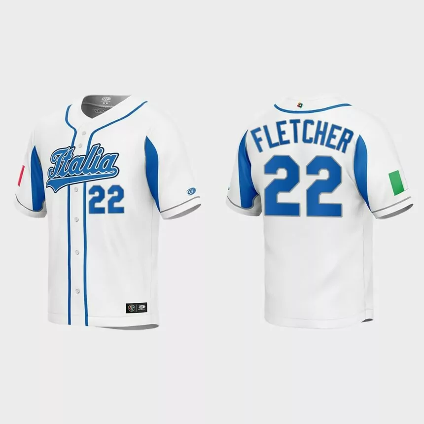 David Fletcher Italy Baseball 2023 World Baseball Classic Jersey – White
