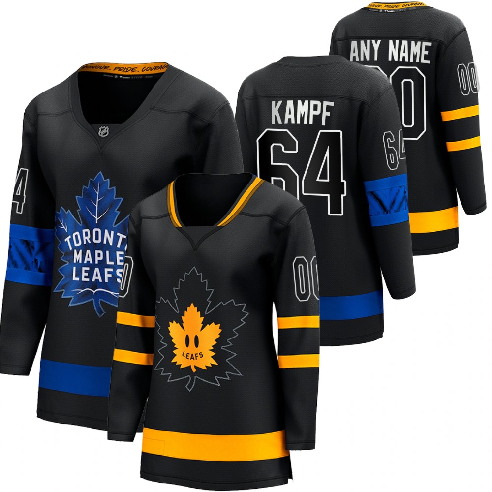 David Kampf Maple Leafs drew house Alternate Reversible Black Premier Jersey Women