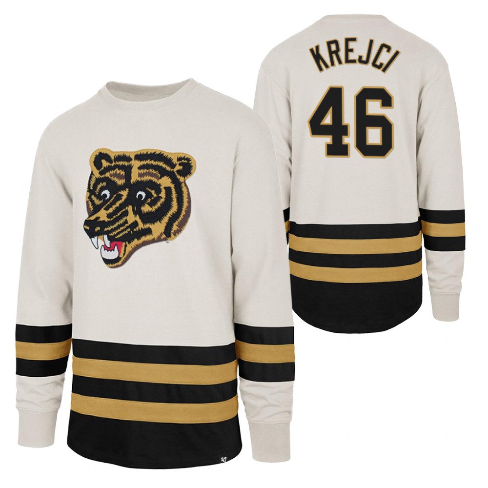 David Krejci Boston Bruins Center Ice Crew White Retro Cotton Jersey