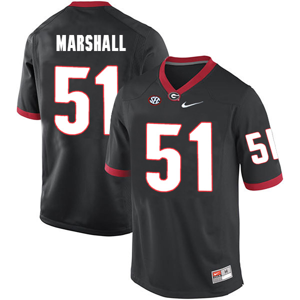 David Marshall Georgia Bulldogs Men's Jersey - #51 NCAA Black Limited Home
