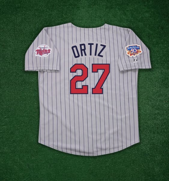 David Ortiz 1997 Minnesota Twins Jackie 50th Cooperstown Men's Grey Road  Jersey