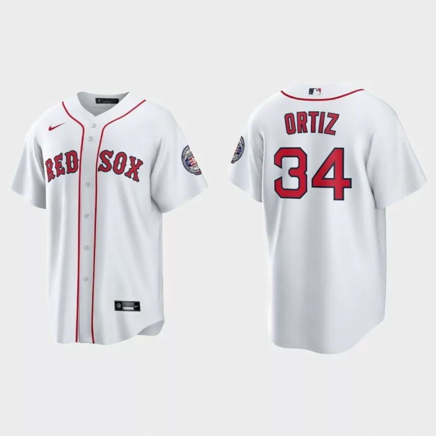 David Ortiz Boston Red Sox 2022 Baseball Hall of Fame Induction Home Replica Jersey – White
