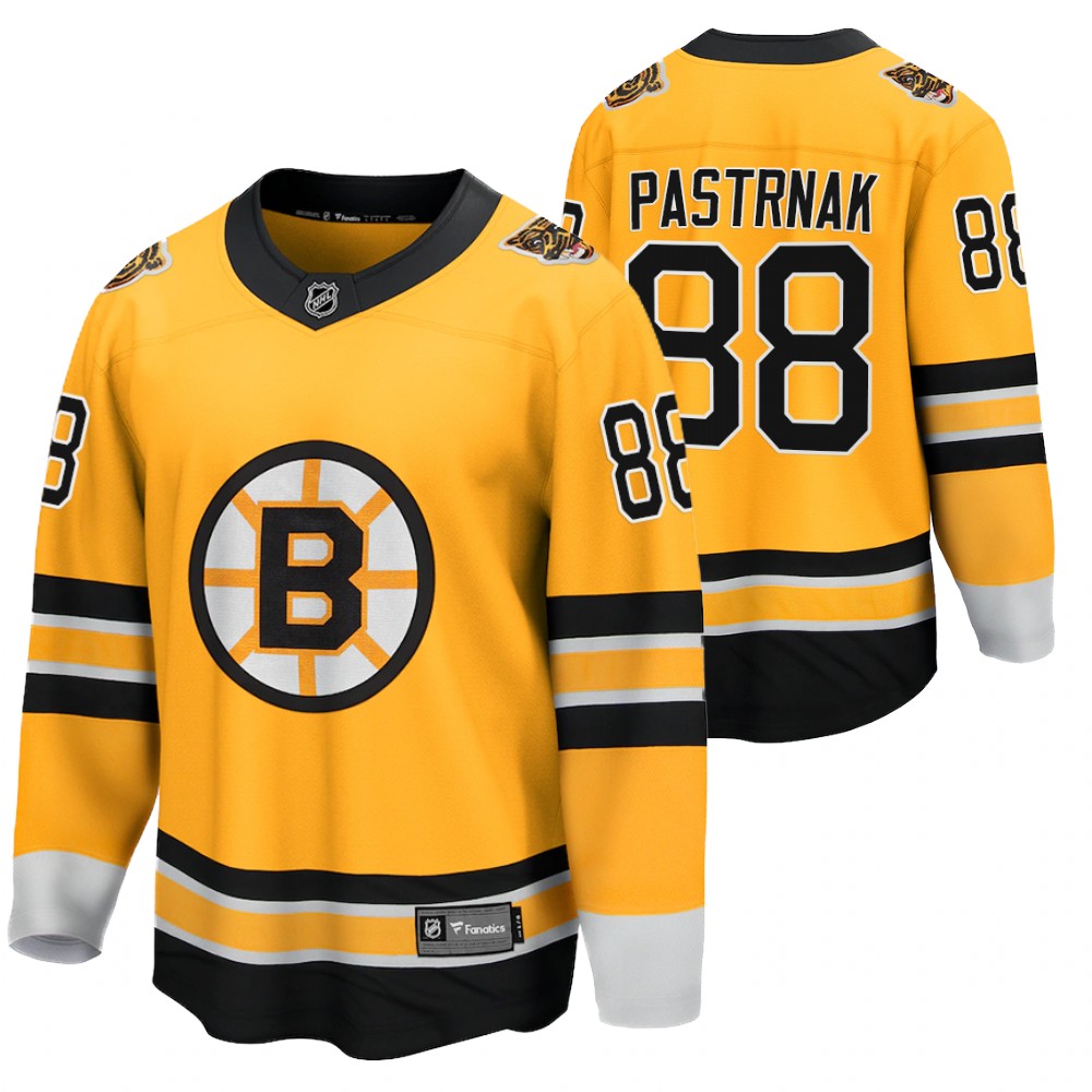 David Pastrnak Boston Bruins 2021 Special Edition Gold Men Jersey Reverse Retro