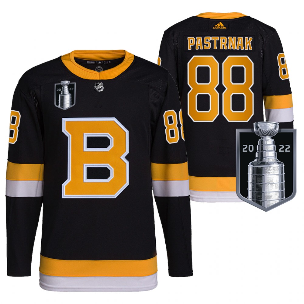 David Pastrnak Boston Bruins Black 2022 Stanley Cup Playoffs Jersey Authentic Pro Stitched