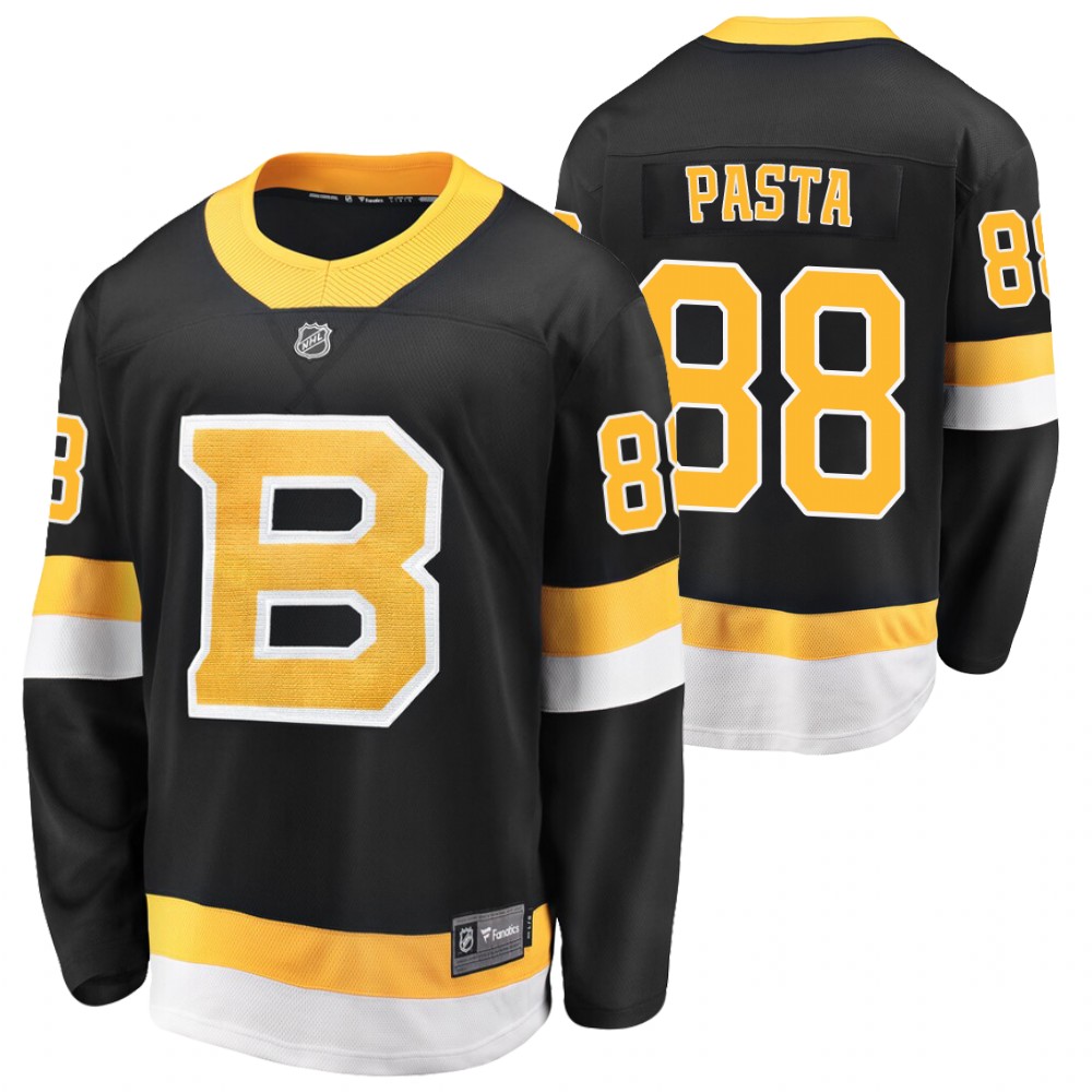 David Pastrnak Pasta Nickname Jersey Bruins Alternate Breakaway Black Stitched