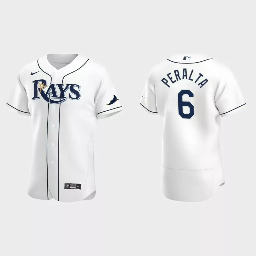 David Peralta Tampa Bay Rays Authentic Home Jersey – White