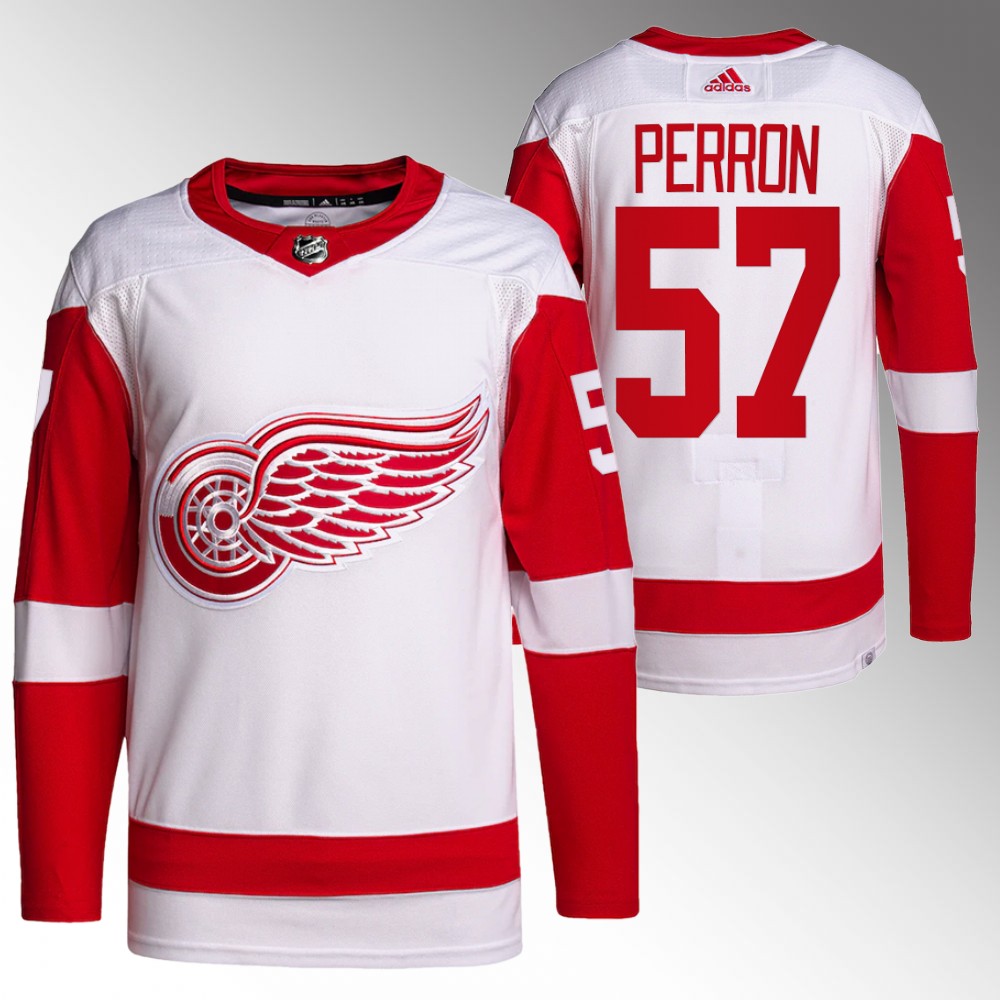 David Perron 2022 Detroit Red Wings White Primegreen Authentic Away Jersey