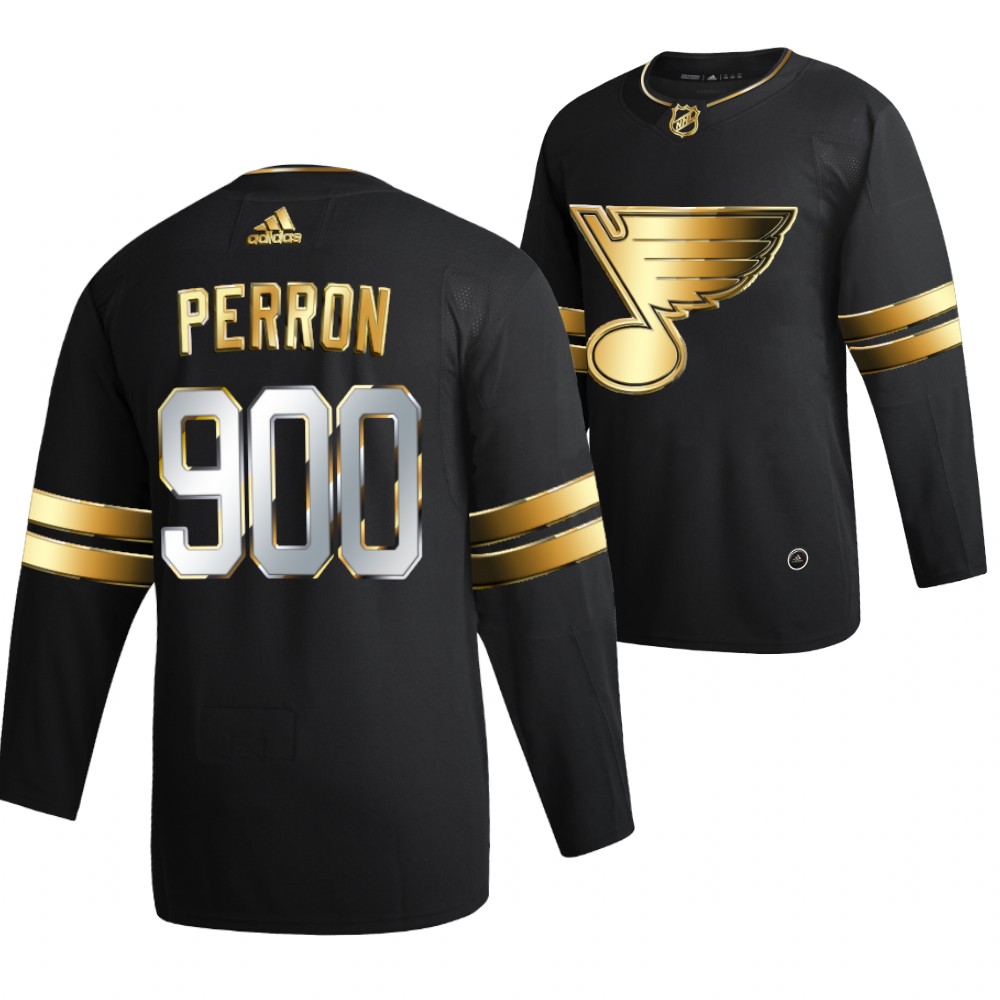 David Perron 900 Career Games Black Blues #57 Jersey Golden Limited