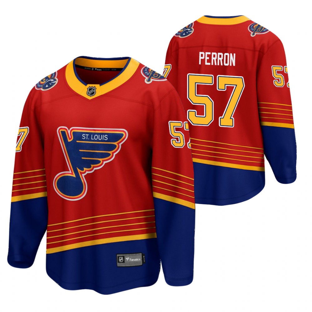 David Perron St. Louis Blues 2021 Reverse Retro Red Jersey Breakaway Player