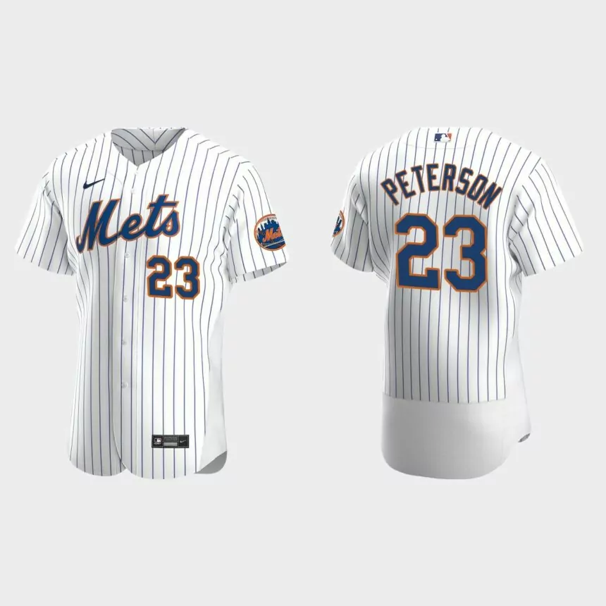 David Peterson New York Mets Authentic Home Jersey – White