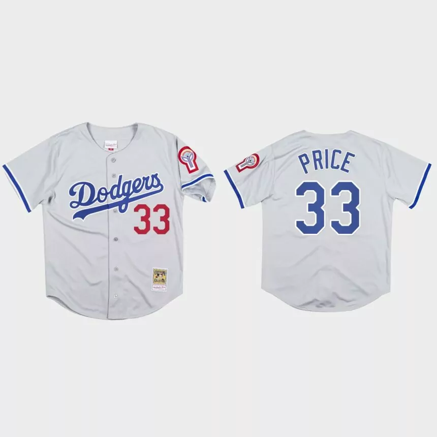 David Price #33 Los Angeles Dodgers Mitchell & Ness 1981 Authentic Jersey – Gray