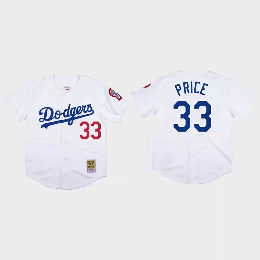 David Price #33 Los Angeles Dodgers Mitchell & Ness 1981 Authentic Jersey – White