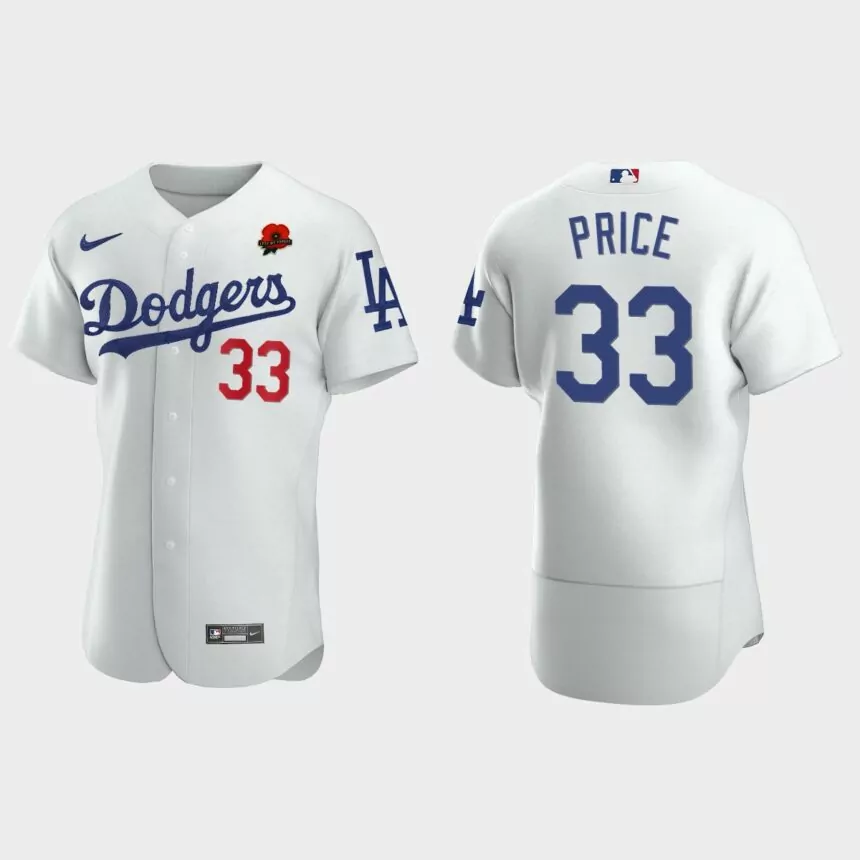 David Price Los Angeles Dodgers 2021 Memorial Day Authentic Jersey – White