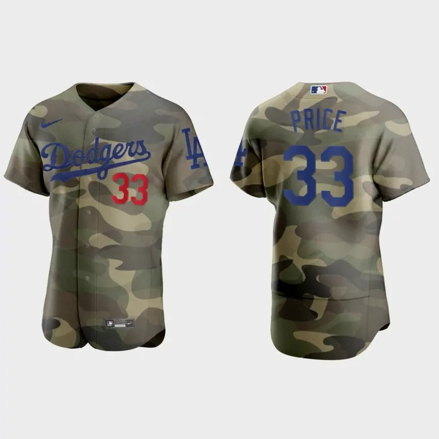 David Price Los Angeles Dodgers 2021 National Armed Forces Day Authentic Jersey – Camo