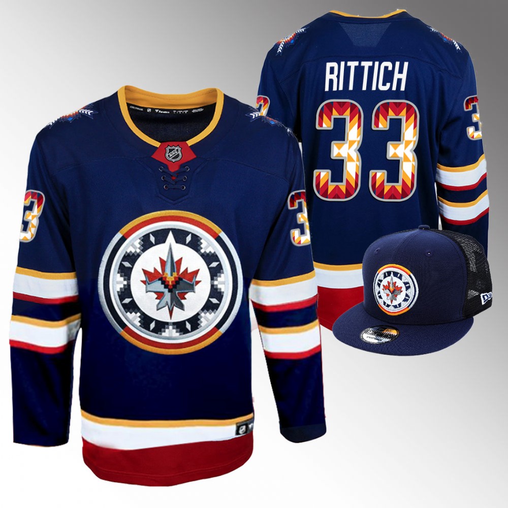 David Rittich Jets WASAC Breakaway Jersey Navy Fashion