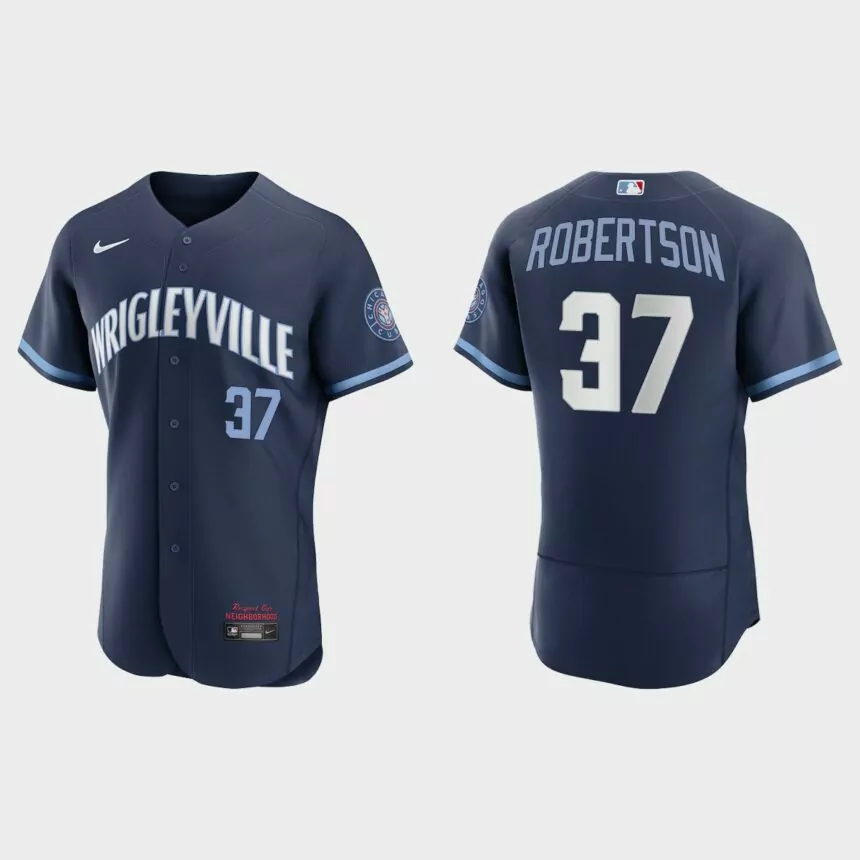 David Robertson Chicago Cubs 2021 City Connect Authentic Jersey – Navy