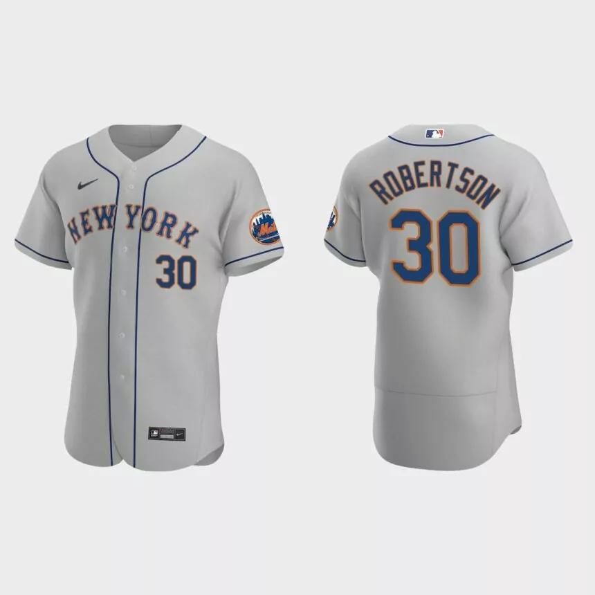 David Robertson New York Mets Authentic Road Jersey – Gray