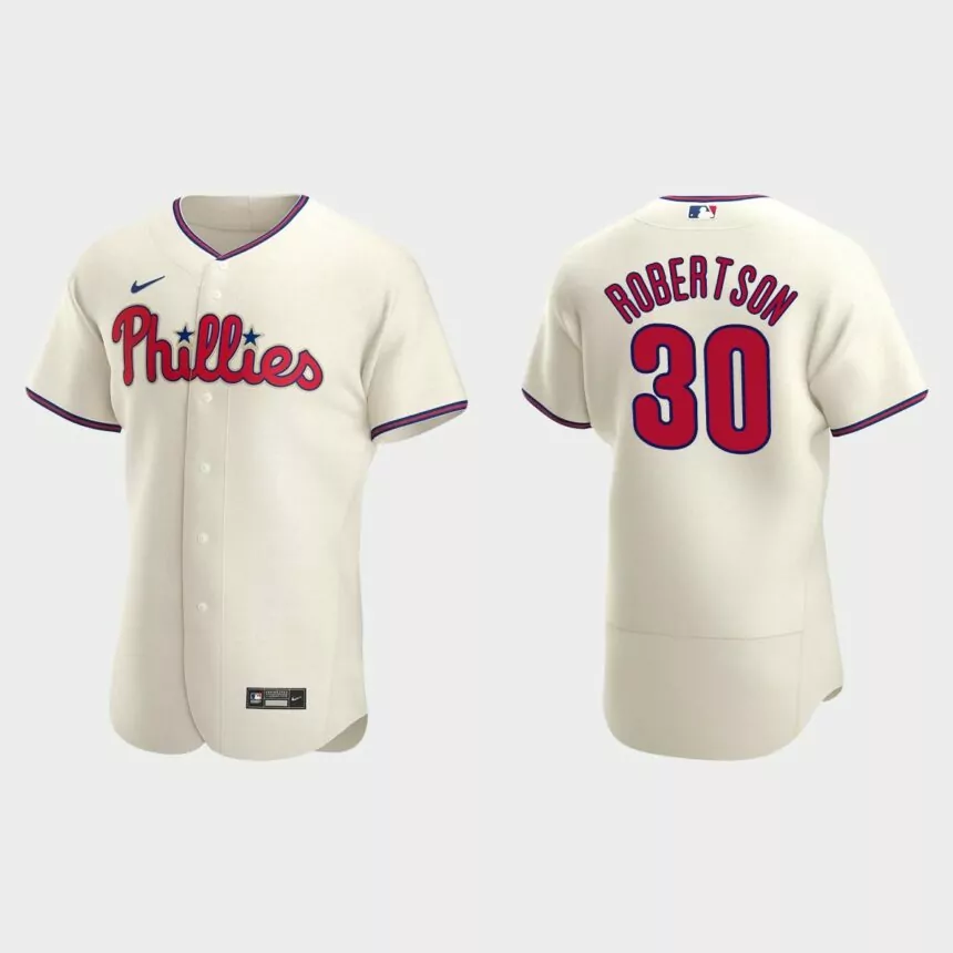 David Robertson Philadelphia Phillies Authentic Alternate Jersey – Cream