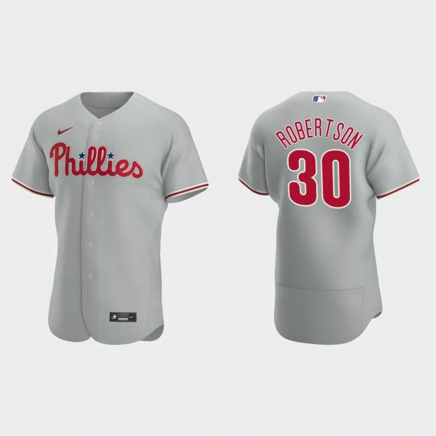 David Robertson Philadelphia Phillies Authentic Road Jersey – Gray