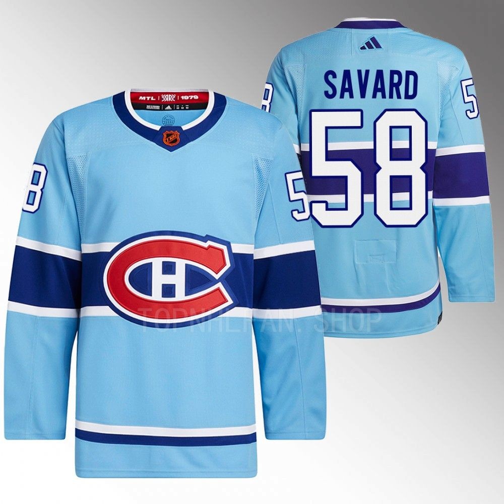David Savard 2022 Montreal Canadiens Blue Reverse Retro 2.0 Authentic Primegreen Jersey