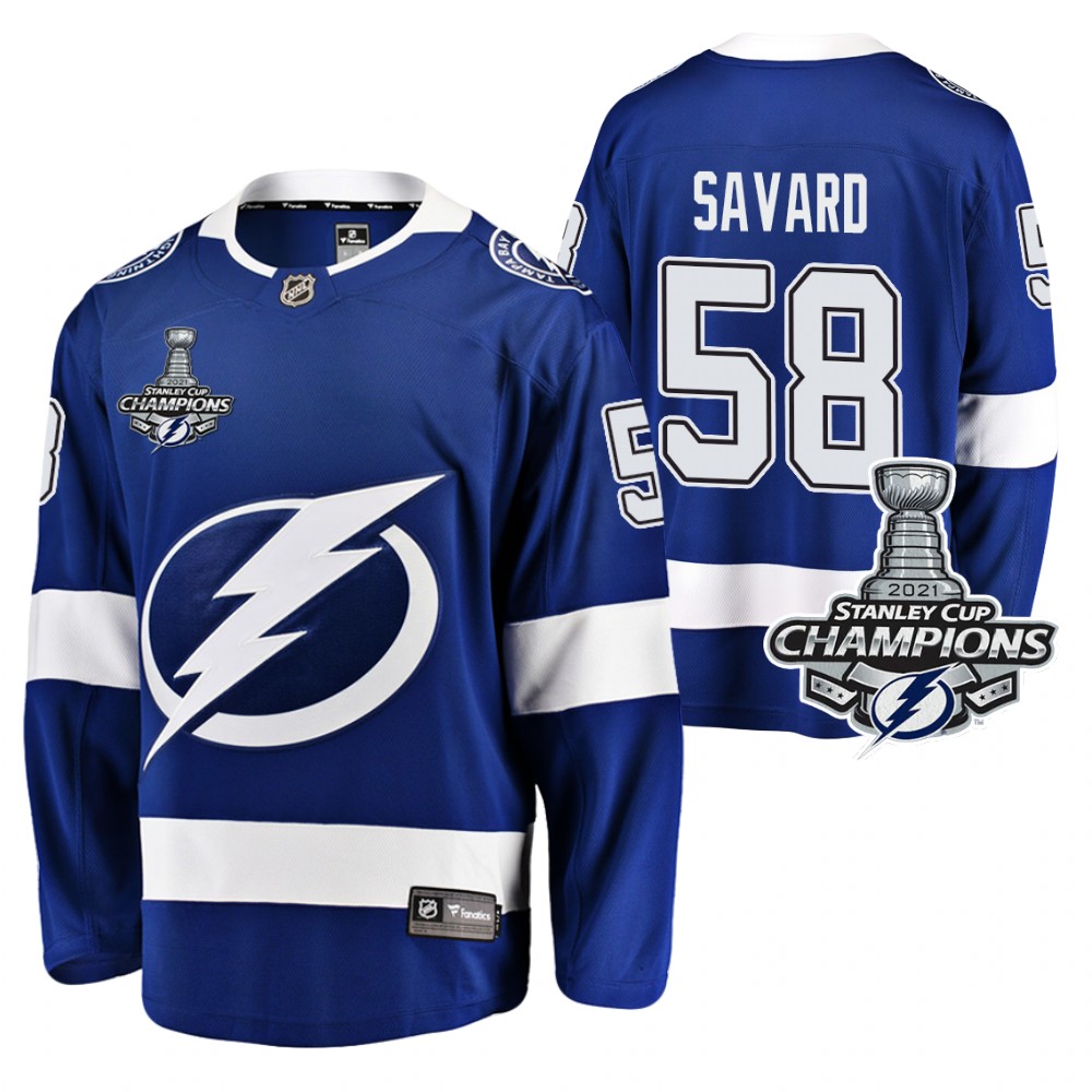 David Savard Lightning 2021 Stanley Cup Champions Blue Home Jersey