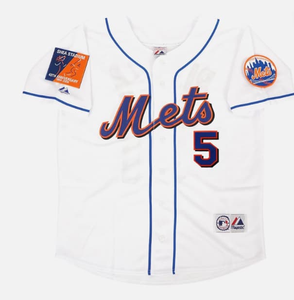 David Wright 2004 New York Mets Shea 40th Patch     Men's Jersey