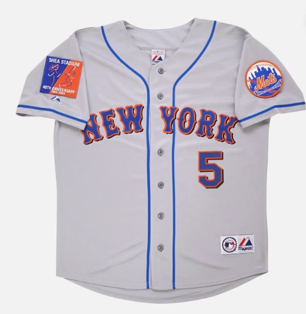David Wright 2004 New York Mets Shea 40th Patch    Men's Jersey