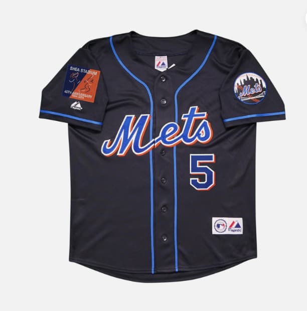 David Wright 2004 New York Mets Shea 40th Patch   Men's  Jersey