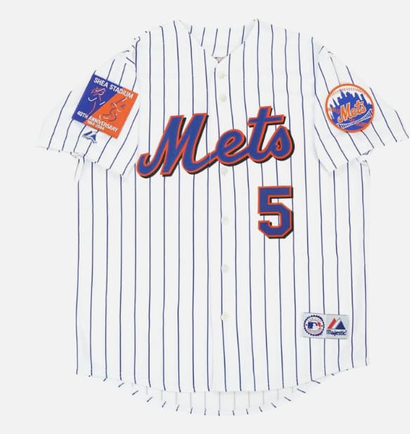David Wright 2004 New York Mets Shea 40th Patch   Men's Jersey