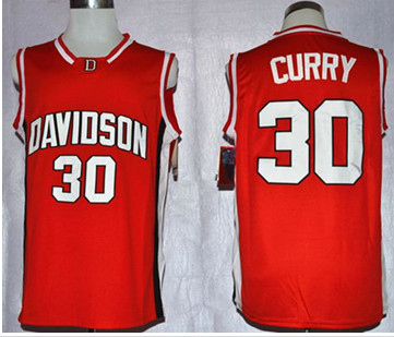 Davidson Wildcats #30 Stephen Curry Red Basketball Stitched NCAA Jersey