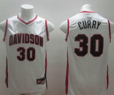 Davidson Wildcats #30 Stephen Curry White Basketball Stitched NCAA Jersey