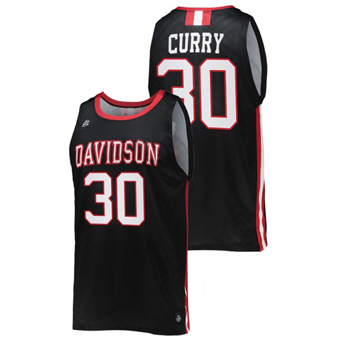 Davidson Wildcats Stephen Curry College Basketball Black Jersey Men