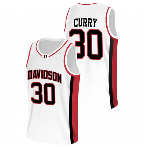 Davidson Wildcats Stephen Curry College Basketball White Jersey Men