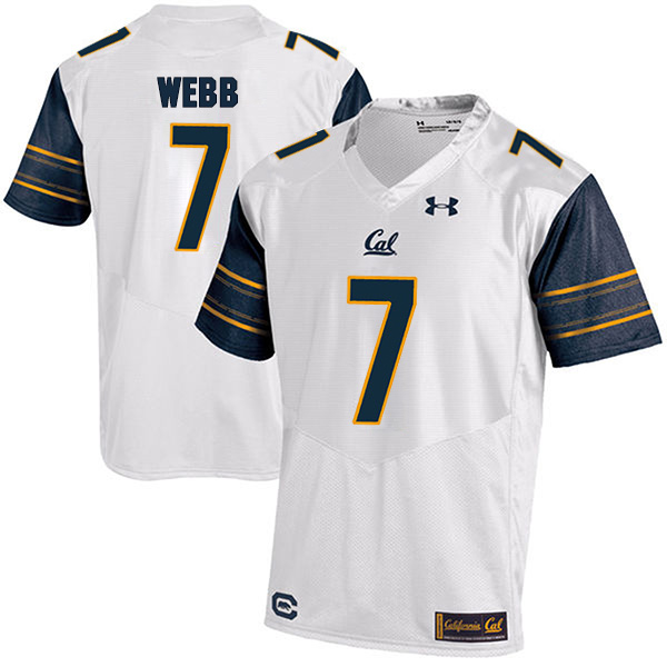 Davis Webb California Golden Bears Men's Jersey - #7 NCAA White Stitched Authentic