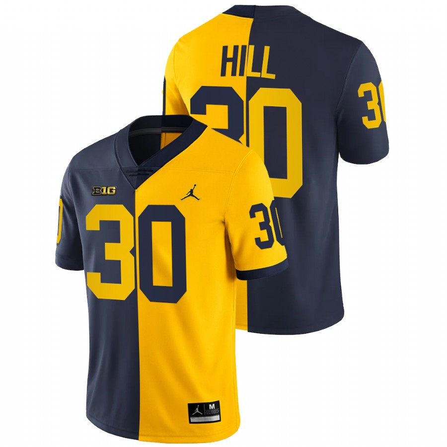 Daxton Hill Michigan Wolverines Navy Maize 2021-22 Split Edition College Football Jersey