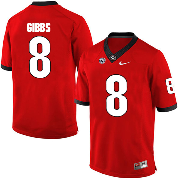 Deangelo Gibbs Georgia Bulldogs Men's Jersey - #8 NCAA Red Limited Home