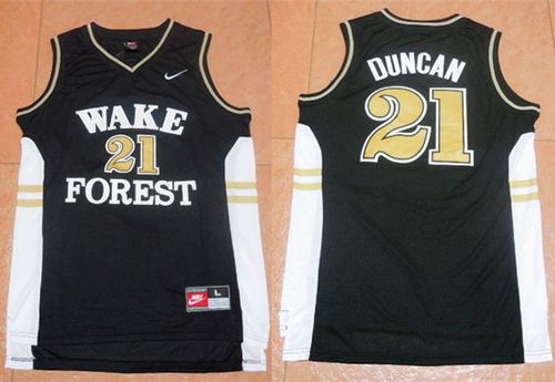 Demon Deacons #21 Tim Duncan Black Basketball Stitched NCAA Jersey